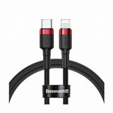 Baseus Kabel Apple USB C/Lightning 1m PD 20W Cafule rdeč+črn pleten | Shoptok.si