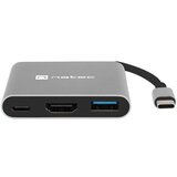  Fowler Mini 1x USB-A 3.0/1x HDMI/1x USB-C/max 4K UHD/5GB/s/Plug&Play/Power Delivery/60W siv adapter USB hub, (20871244) Cene