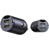  Avto polnilec Baseus Tiny Star 30W 3A 2 x USB-C črn | Shoptok.si