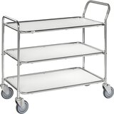 Kongamek transportni voziček, 3 nivoji, dxšxv 1020 x 555 x 965 mm, pocinkan / bele barve | Shoptok.si