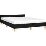  Za krevet s uzglavljem crni 140 x 200 cm od tkanine | shoptok.hr