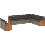  The Living Store Vrtna sedežna garnitura 10-delna z blazinami siv poli ratan - Vrtna Sedežna Garniture, (21453195) | Shoptok.si