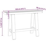 vidaXL Konzolni stol NOAIN Noge u obliku slova A 120x30x75 cm | shoptok.hr