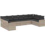  10-dijelni set vrtnih sofa poliratan s jastucima svijetlosivi | shoptok.hr