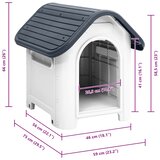  Kućica za pse siva 59x75x66 cm polipropilen | shoptok.hr