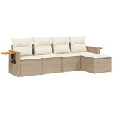  5-dijelni vrtni set sofa s jastucima bež od poliratana | shoptok.hr