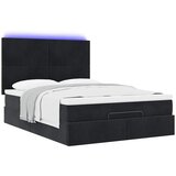  Ottoman krevet s madracima i LED diodama crni 140x200 cm baršun | shoptok.hr