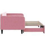  Dnevni krevet na razvlačenje ružičasti 90 x 200 cm baršunasti | shoptok.hr
