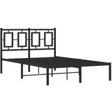 vidaXL Kovinski posteljni okvir z vzglavjem črn 120x200 cm | Shoptok.si