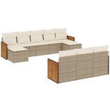 Maison Chic Seti vrtnega pohištva - Vrtna garnitura - Vrtni pohištvo set 10-delna z blazinami bež poli ratan, (21821316) | Shoptok.si