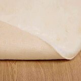  Faux Rabbit Fur Rug Krema Ø 120 cm Poliester | shoptok.hr
