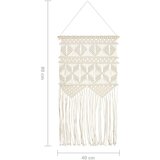  Zidna vješalica s makrameom 40 x 80 cm pamučna | shoptok.hr