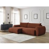 Bobochic Paris opečnato oranžna raztegljiva kotna sedežna garnitura iz rebrastega žameta (levi kot) lucien | Shoptok.si
