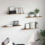 Police za knjige 3 razina 4 kom. 80 x 20 x 1,5 cm Smeđa | shoptok.hr