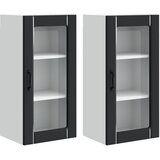  Zidni stakleni ormar 2 pcs Crna 40 x 31 x 80 cm | shoptok.hr