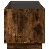 vidaXL Klubska mizica z neskončnimi LED dimljen hrast 70x50x50 cm | Shoptok.si