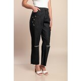 Fenzy 7/8 Kavbojke Z Razporki, Črne | Shoptok.si