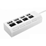 INF USB 2.0 4-Port Hub z Individualnimi Stikali - Bel, Idealen za Razširitev, (5000129827) | Shoptok.si