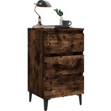  Nočna omarica s kovinskimi nogami dimljeni hrast 40x35x69 cm, (20624100) | Shoptok.si