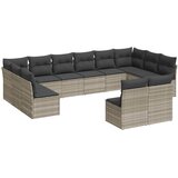  12-dijelni set vrtnih sofa poliratan s jastucima svijetlosivi | shoptok.hr
