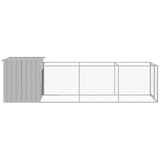  Kućica za pse s igralištem svjetlosiva 110x405x110 cm čelična | Shoptok.si