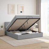  Krevet od pjene s madracem i LED-om Svjetlosiva 200 x 200 cm Cijene