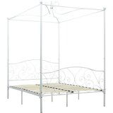Maison Chic Posteljni okvir - Dvoposteljna postelja - Zakonska postelja z ogrodjem za baldahin bel kovinski 140x200 cm-J15534, (21765364) | Shoptok.si