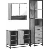 vidaXL 3-dijelni set kupaonskog namještaja siva boja hrasta drveni | shoptok.hr