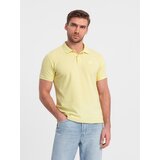 Ombre BASIC men's single color pique knit polo shirt - yellow | Shoptok.si