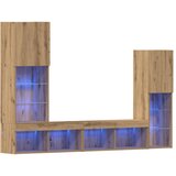 vidaXL TV omarica z LED lučmi 4 pcs artisan hrast 40.5 x 30 x 102 cm, (5000023348) Cene