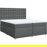  Krevet s oprugama i madracem tamnosivi 200 x 200 cm od tkanine | shoptok.hr