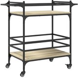  Kuhinjska kolica boja hrasta 82x40x78,5 cm konstruirano drvo | shoptok.hr