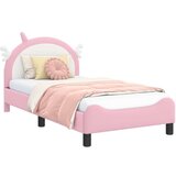  Otroški posteljni okvir z vznožjem Roza 80 x 160 cm PU, (5000104780) | Shoptok.si