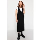 Trendyol Black Maxi Knitwear V-Neck Gilet Dress | Shoptok.si