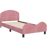  Otroški posteljni okvir z vznožjem Roza 90 x 190 cm Žamet, (5000104529) | Shoptok.si