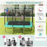  3 u 1 pravokutni trampolin s ljestvama, košarkaškim košem i nogometnim golom, dječji trampolin, zeleni | shoptok.hr