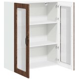  Zidni stakleni ormarić Lucca Smeđi hrast 80 x 31 x 100 cm | shoptok.hr