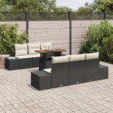  Set vrtnih sofa s jastučićima crni poli ratan | shoptok.hr