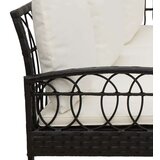  Set vrtnog kauča s jastukom 2 pcs Crna Poli Rattan i čelik - Crna | shoptok.hr