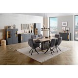 Modern Living Raztegljiva Miza Amare, Antracit, Barva Hrasta | Shoptok.si