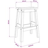  Barski stol 2 pcs Medeni vosak 44 x 30 x 63 cm Čvrsta bor | Eponuda.com