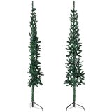  Tanka umjetna polovica božićnog drvca sa stalkom zelena 120 cm | shoptok.hr