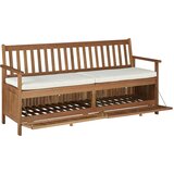  Klupa za pohranu s jastukom 170 cm od masivnog bagremovog drva | shoptok.hr