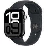 Apple watch S10 gps 42mm jet black alu case/black sport band - s/m, (mwwe3qv/a)