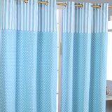 HOMESCAPES Polka Dots Blue Ready Made Eyelet Curtain Par, 117x137 cm Drop, (20749468) Cene