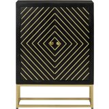 Maison Chic Komoda - Predalnik z 2 vrati črna in zlata 55x30x75 cm trden mangov les, (21718735) | Shoptok.si