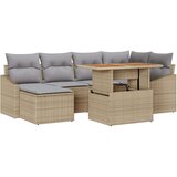  Set od 7 komada vrtnih sofa s jastučićima bež poli ratan | shoptok.hr