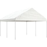 vidaXL Paviljon s streho bel 4,46x4,08x3,22 m polietilen Cene
