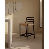 Kave Home Črn/v naravni barvi barski stol iz masivnega hrasta (višina sedeža 65 cm) Analy – | Shoptok.si