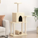 vidaXL Penjalica za mačke sa stupovima za grebanje krem 122 cm | shoptok.hr